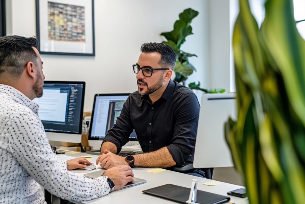 Unternehmer im Erstgespräch mit Nürnberg SEO Experte